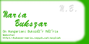 maria bukszar business card